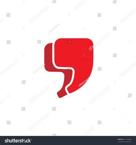 Double Comma Logo Red Color Stock Vector Royalty Free 715130065