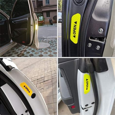 Car Door Open Reflective Warning Stickers Night Visibility Safety Sign