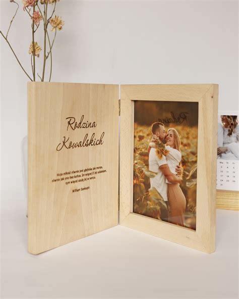 Wooden photo frame with customization| Wood and Care