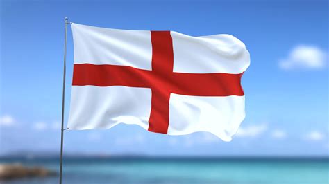 Waving flag of England on blue sky background 15548641 Stock Video at ...