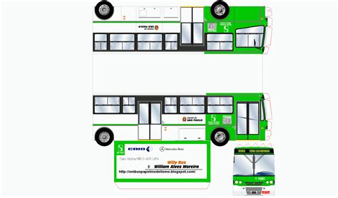 Onibus Papel Modelismo Caio Alpha Articulado MB 0 400 UPA Da Santa