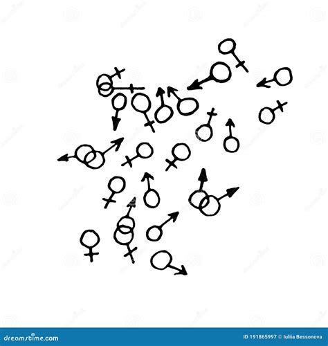 Female And Male Gender Symbols Hand Drawn Outline Doodle Icon Sex And Gender Diversity Concept