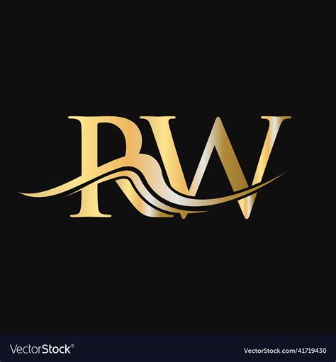 Letter Rw Logo Design Initial Logotype Royalty Free Vector