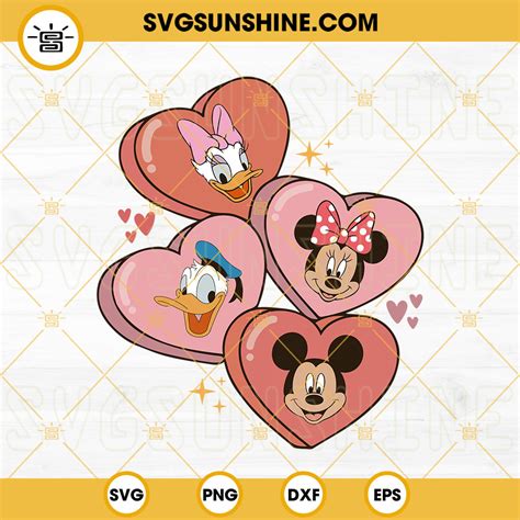 Mickey Minnie Mouse Valentines Svg Daisy Donald Duck Valentines Svg Disney Couples Svg Png Dxf Eps