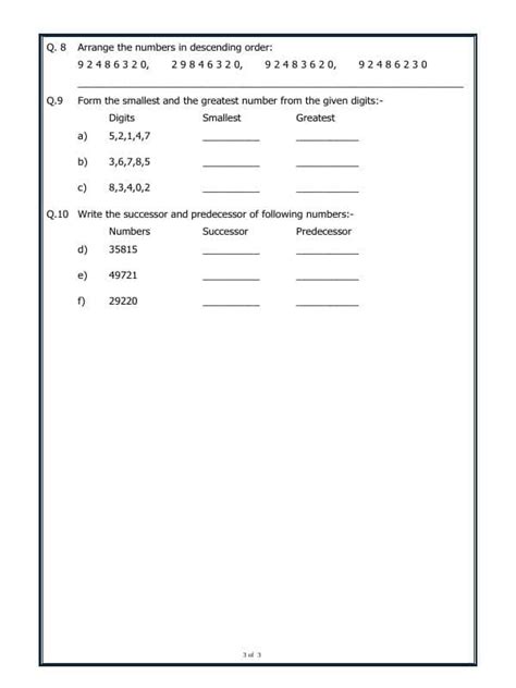 A2Zworksheets:Worksheet of Large Numbers-Numbers-Maths