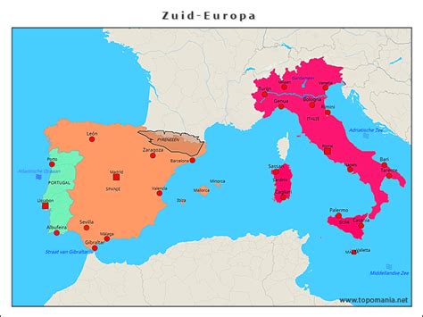 Topografie Zuid Europa Topomania Net