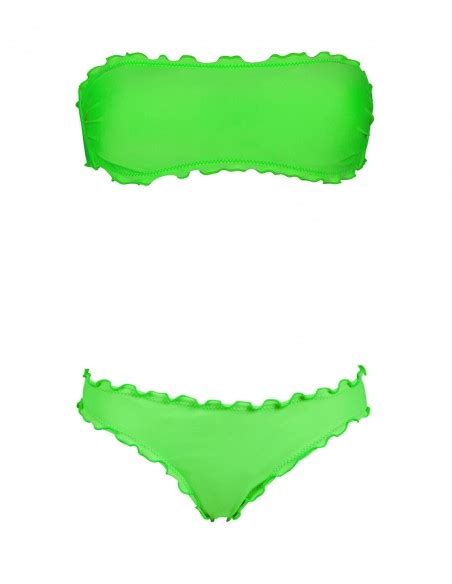 Bikini Fascia Frou Frou Con Giada O Antigua Verde Fluo