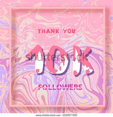 K Followers Thank You Square Banner Stock Vector Royalty Free