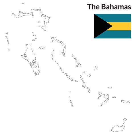 Map of Bahamas with national flag of Bahamas 40350893 Vector Art at ...