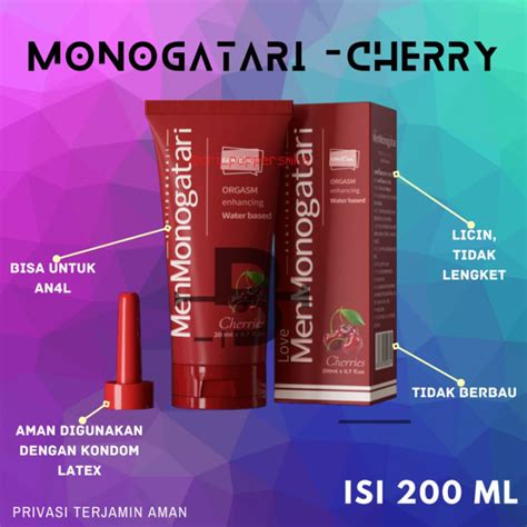 New Monogatari Men Lubricant Rasa Baru Cherry Gel Pelicin Dan Pelumas