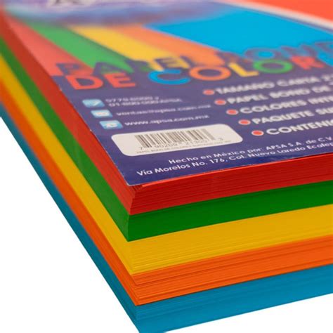 Hojas Carta Papel Bond Colores Intensos Surtidos 500pz Apsa Envío Gratis