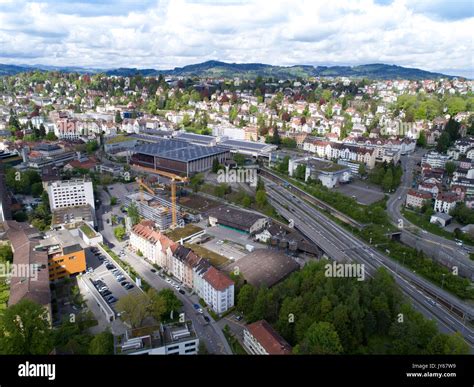 Luftaufnahme Der Stadt St Gallen Mit Olma Local Caption Saint