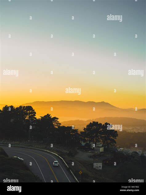 California Sunset in the hills Stock Photo - Alamy