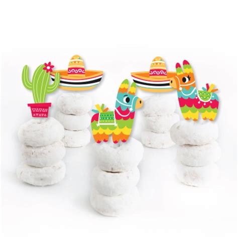 Big Dot Of Happiness Pinata Party Cupcake Toppers Colorful Fiesta Clear