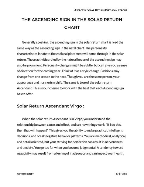 Solar Return Birthday Astrology Report Astrofix