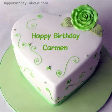 ️ Green Heart Birthday Cake For Carmen