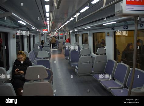 Train interior Catalonia Catalunya Spain Europe Stock Photo - Alamy