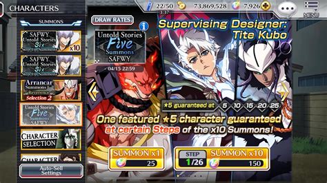 Bleach Brave Souls Untold Stories Five Summons Safwy The Luck Is So