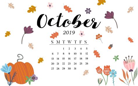 October Calendar Wallpaper