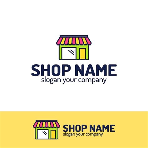 Premium Vector Shop Logo Set Consisting Of Shopping Store Color Style