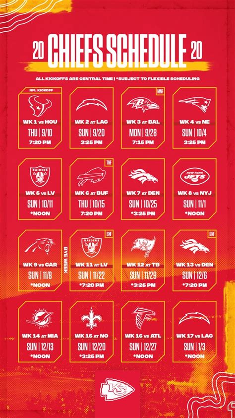 Kansas City Chiefs Schedule 2020 Printable - Printable Templates