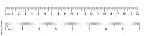 Ruler 20 cm, 8 inch. Set of ruler 20 cm 8 inch. Measuring tool. Ruler ...