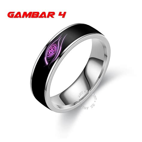 Naruto Sharingan Anime Cosplay Ring Akatsuki Logo Stainless Steel