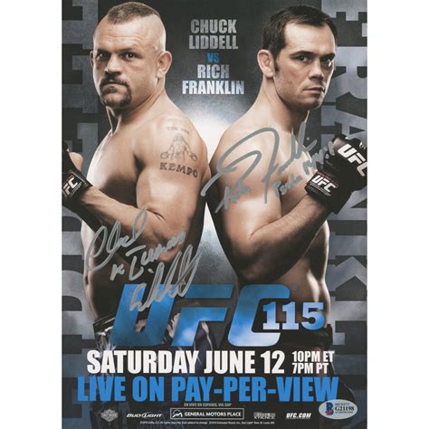 Chuck Iceman Liddell Rich Franklin Signed UFC 115 8x10 Photo