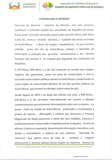 Conosaba Do Porto Governo Da Rep Blica Da Guin Bissau Comunicado