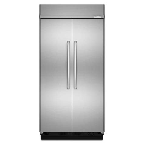 Kitchenaid 48 In W 30 Cu Ft Built In Side By Side Refrigerator In