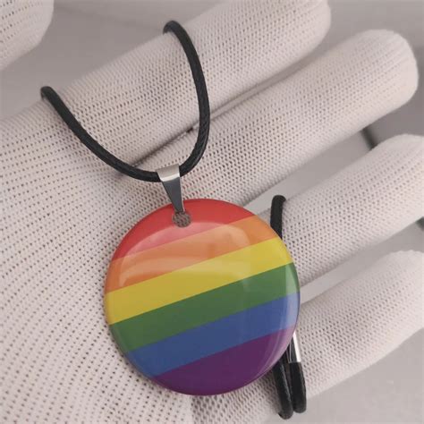 Rainbow LGBT Gay Intersex Asexual Pride Necklace Love Is L Bisexual