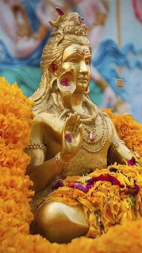 God Shiva Golden Statue Lord God Mahadev Hd Phone Wallpaper Peakpx