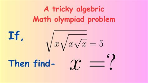 China Math Olympiad Problem Can You Solve This Youtube