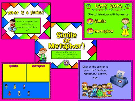 Simile Or Metaphor Flipchart Promethean Activinspire Activboard