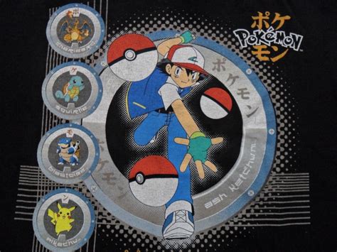 Large Kids Vintage Pokémon Ash Ketchum 2000 Light Cra… - Gem