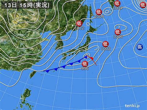 過去の実況天気図2023年02月13日 日本気象協会 Tenkijp