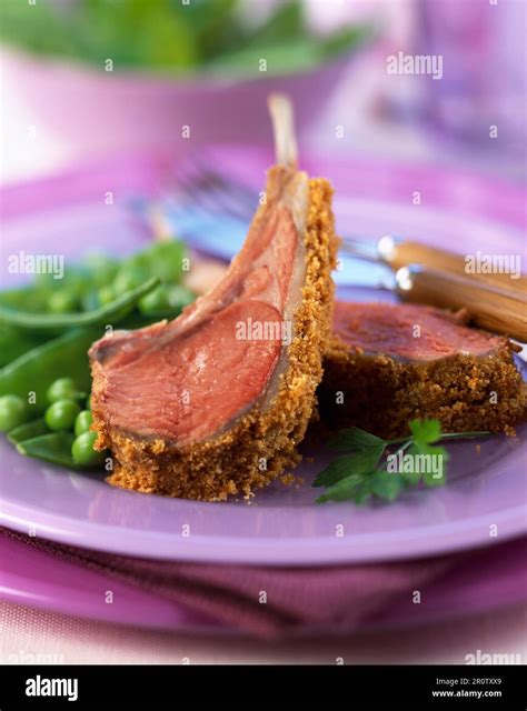 Breaded Lamb Chops Stock Photo Alamy