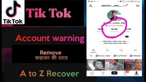 Tik Tok Account Warning Remove To Recover YouTube