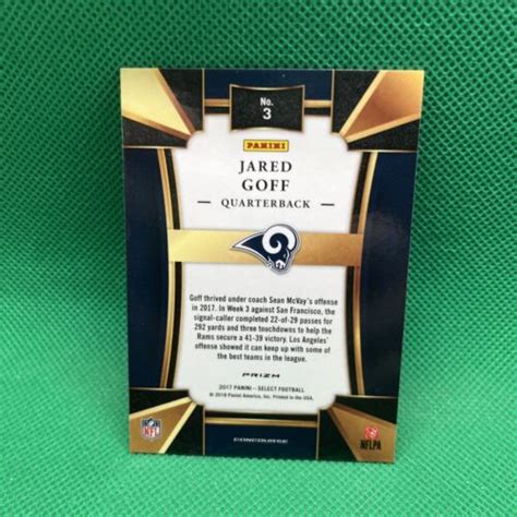 2017 Panini Select Concourse Silver Prizm 3 Jared Goff Jared Goff