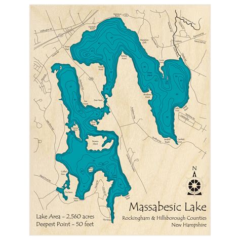 Massabessic Lake 3d Custom Wood Map Lake Art Llc