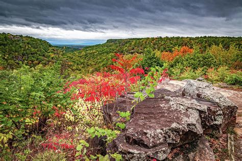 Petit Jean State Park Arkansas Mather Lodge Overlook In Autumn