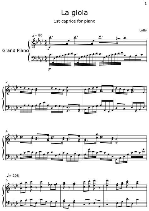 La Gioia Sheet Music For Piano