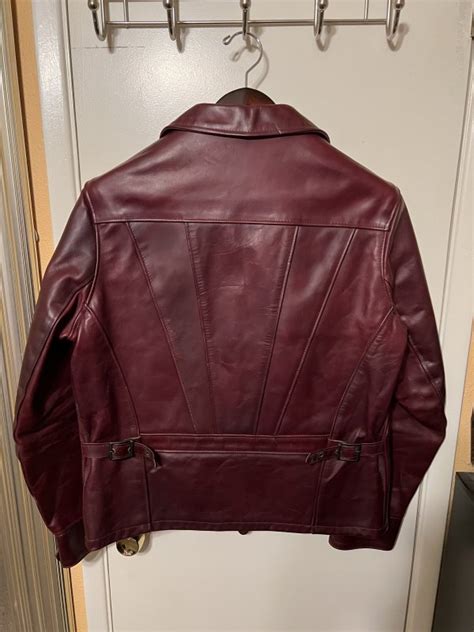 Schott Nyc P Perfecto Sunset Horween Burgundy Leather Jacket Size L