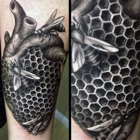 80 Honeycomb Tattoo Designs For Men Hexagon Ink Ideas