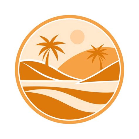 Desert Oasis Designing A Unique Vector Logo Icon Featuring An Oasis In