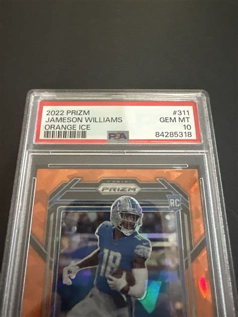 Panini Prizm Jameson Williams Orange Ice Prizm Rookie Rc Psa