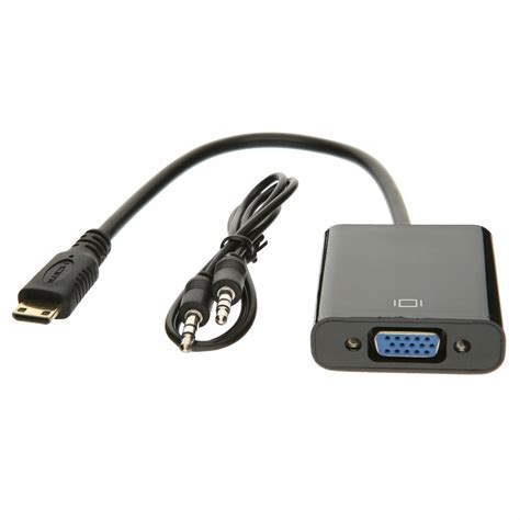 Adapter Mini Hdmi Do Vga Konwerter Dsub Dźwięk PAWONIK Sklep