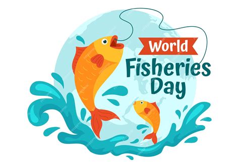 Día Mundial De La Pesca Ilustración De Un Pescador Con Caña De Pescar