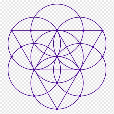 Overlapping Circles Grid Sacred Geometry Symbol Geometrical Purple