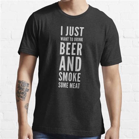 Bbq Smoking Pitmaster T Drink Beer Smoke Meat T Shirt For Sale By